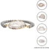DIY-Schmuckarmband, Achat, grau mit Goldunrandung, 39-teilig