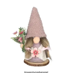 DIY-Wichtel, Alva, 25cm hoch, 8-teilig, fliederfarbener Körper und altrosa Mütze