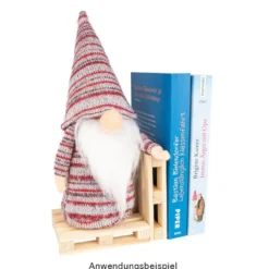 DIY-Wichtel, Bente, 20cm hoch, 8-teilig, rot-grau gestreift