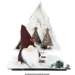 DIY-Wichtel, 18cm x 7cm x 7cm, 9-teilig, dunkelrot