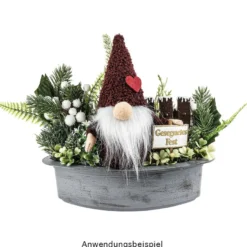 DIY-Wichtel, 18cm x 7cm x 7cm, 9-teilig, dunkelrot