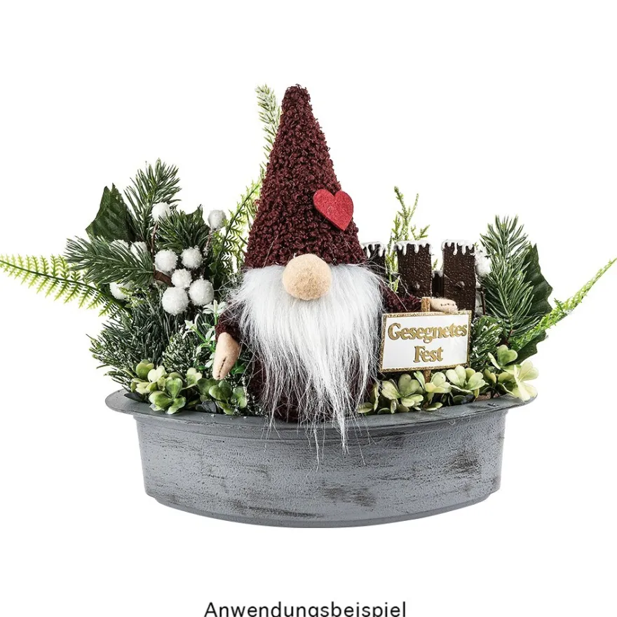 DIY-Wichtel, 18cm x 7cm x 7cm, 9-teilig, dunkelrot