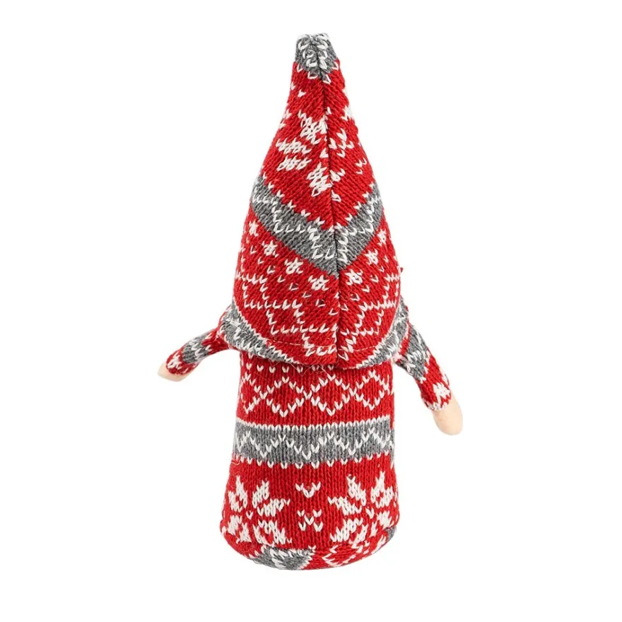 DIY-Wichtel, Svea, 20cm hoch, 8-teilig, rot gemustert