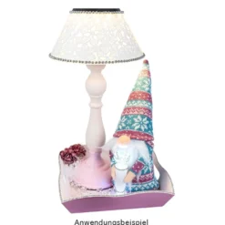 DIY-Wichtel, Tilda, 25cm hoch, 8-teilig, pink-türkis gemustert