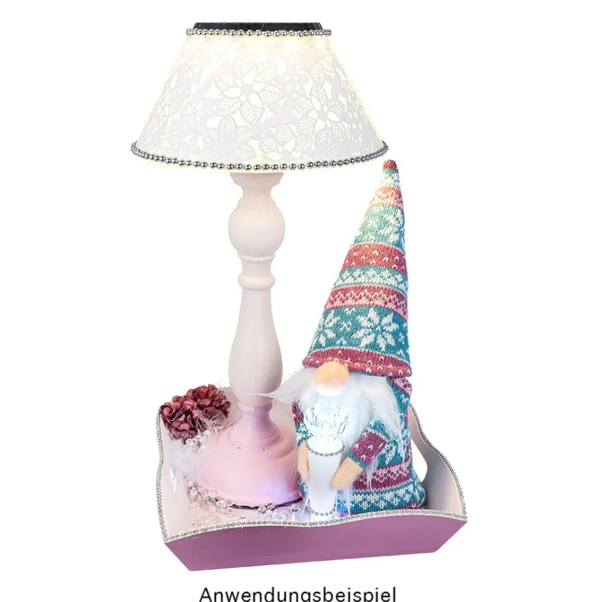 DIY-Wichtel, Tilda, 25cm hoch, 8-teilig, pink-türkis gemustert