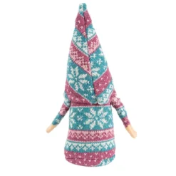 DIY-Wichtel, Tilda, 25cm hoch, 8-teilig, pink-türkis gemustert