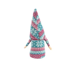 DIY-Wichtel, Tilda, 15cm hoch, 8-teilig, pink-türkis gemustert