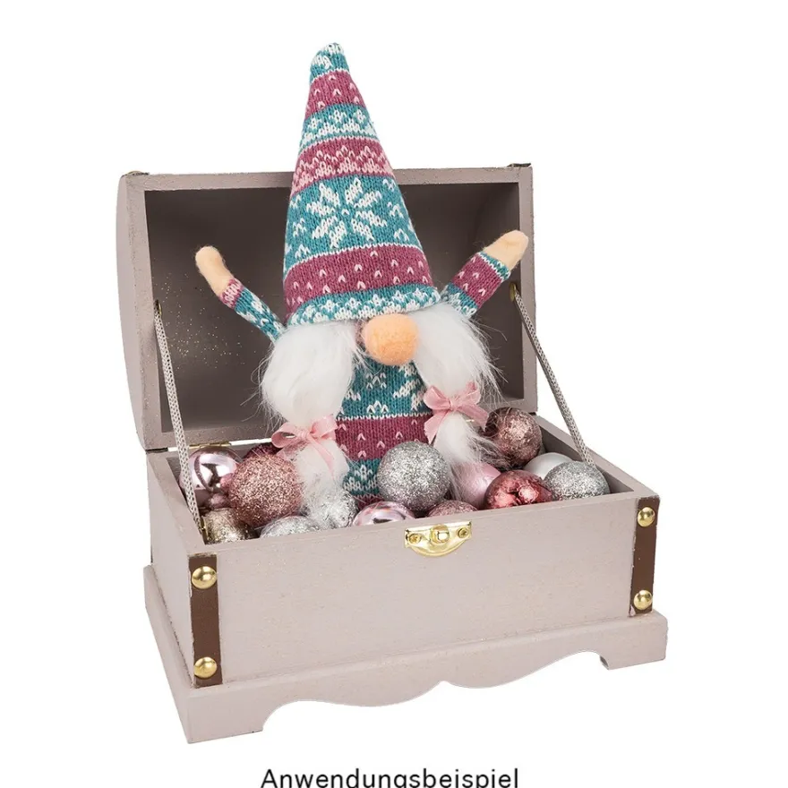 DIY-Wichtel, Tilda, 15cm hoch, 8-teilig, pink-türkis gemustert