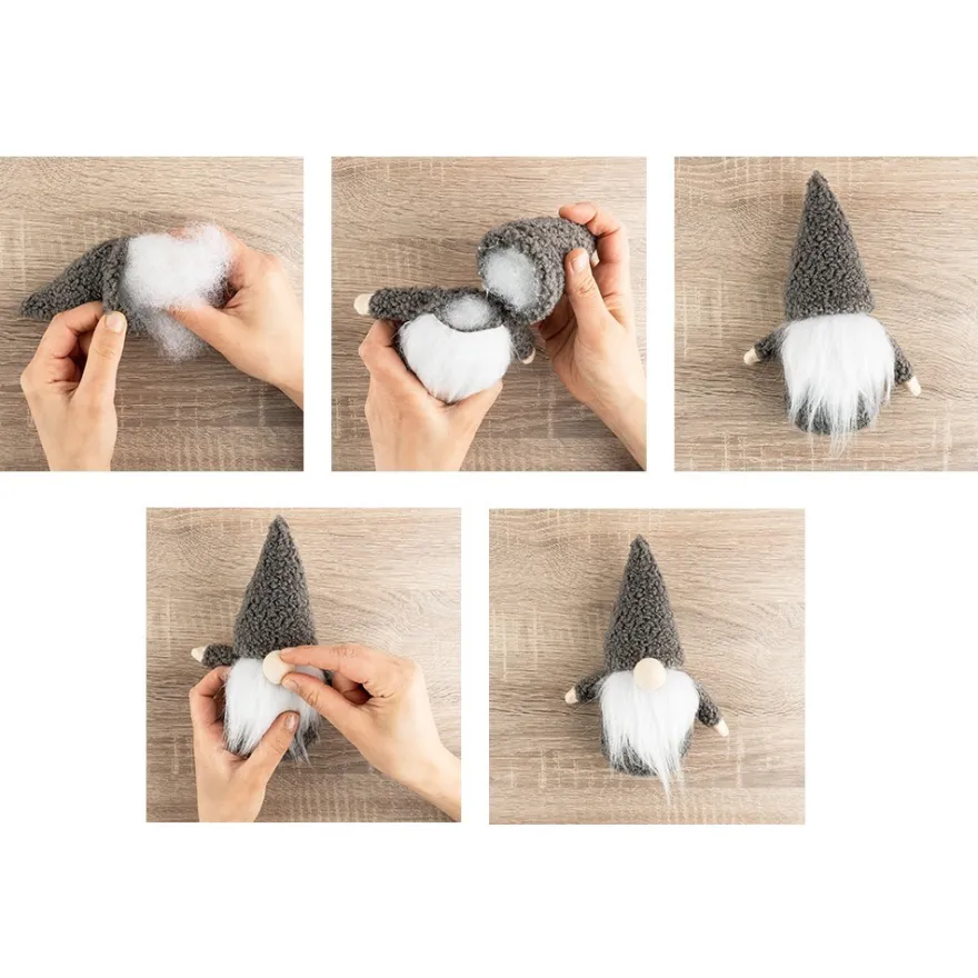 DIY-Wichtel, Tomte, 15cm hoch, 8-teilig, grüner Körper und Mütze