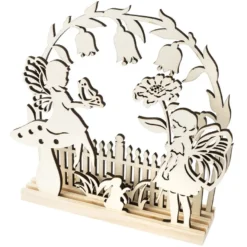 3-D Landschaft zum Stecken, Elfen, Podest & versch. Holzelemente, 7-teilig