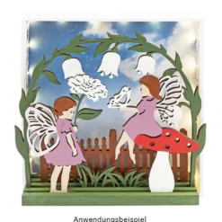 3-D Landschaft zum Stecken, Elfen, Podest & versch. Holzelemente, 7-teilig