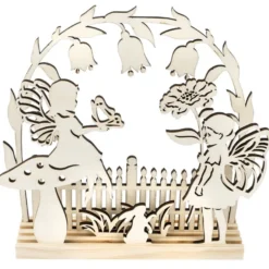 3-D Landschaft zum Stecken, Elfen, Podest & versch. Holzelemente, 7-teilig