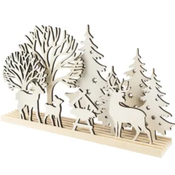 3-D Landschaft zum Stecken, Waldszene, Podest & versch. Holzelemente, 11-teilig