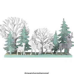 3-D Landschaft zum Stecken, Waldszene, Podest & versch. Holzelemente, 11-teilig