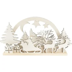 3-D Landschaft zum Stecken, Weihnachtsmann, Podest & versch. Holzelemente, 11-teilig