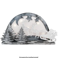 3-D Landschaft zum Stecken, Weihnachtsmann, Podest & versch. Holzelemente, 11-teilig