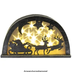 3-D Landschaft zum Stecken, Weihnachtsmann, Podest & versch. Holzelemente, 11-teilig