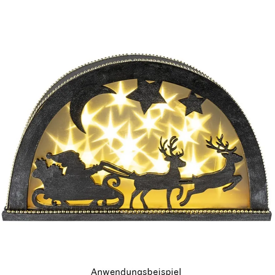 3-D Landschaft zum Stecken, Weihnachtsmann, Podest & versch. Holzelemente, 11-teilig