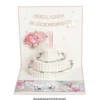 3-D Laser-Grußkarte & Umschlag, Herzlichen Glückwunsch, Altrosé-perlmutt, 15cm x 15cm, 250g/m²