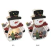 3-D LED-Aufsteller, Schneemann, aus Holz, 3 LEDs in Warmweiß, mit Timer