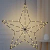 3-D LED-Metallstern zum Aufhängen, 34,8cm x 5,2cm x 35cm, 100 LEDs in Warmweiß, mit Timer