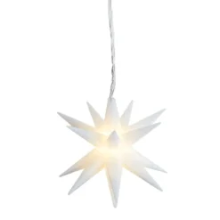 3-D LED-Sterne-Girlande, 6 weiße Sterne, je Ø 10cm, warmweiß, inkl. Timer