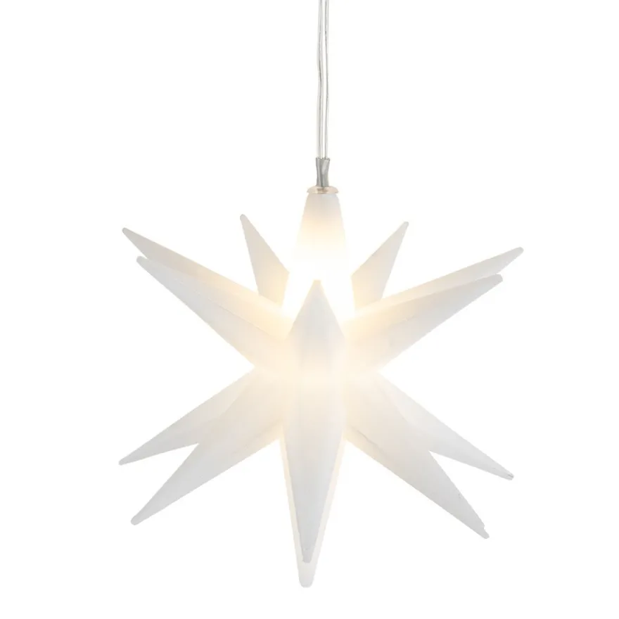 3-D LED-Sterne-Trio, weiß, je Ø 10cm, 16 Strahlen, warmweiß, inkl. Timer