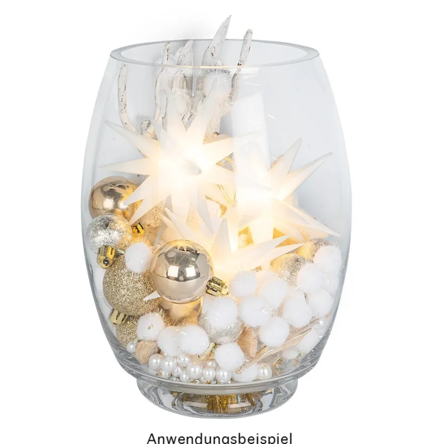 3-D LED-Sterne-Trio, weiß, je Ø 10cm, 16 Strahlen, warmweiß, inkl. Timer