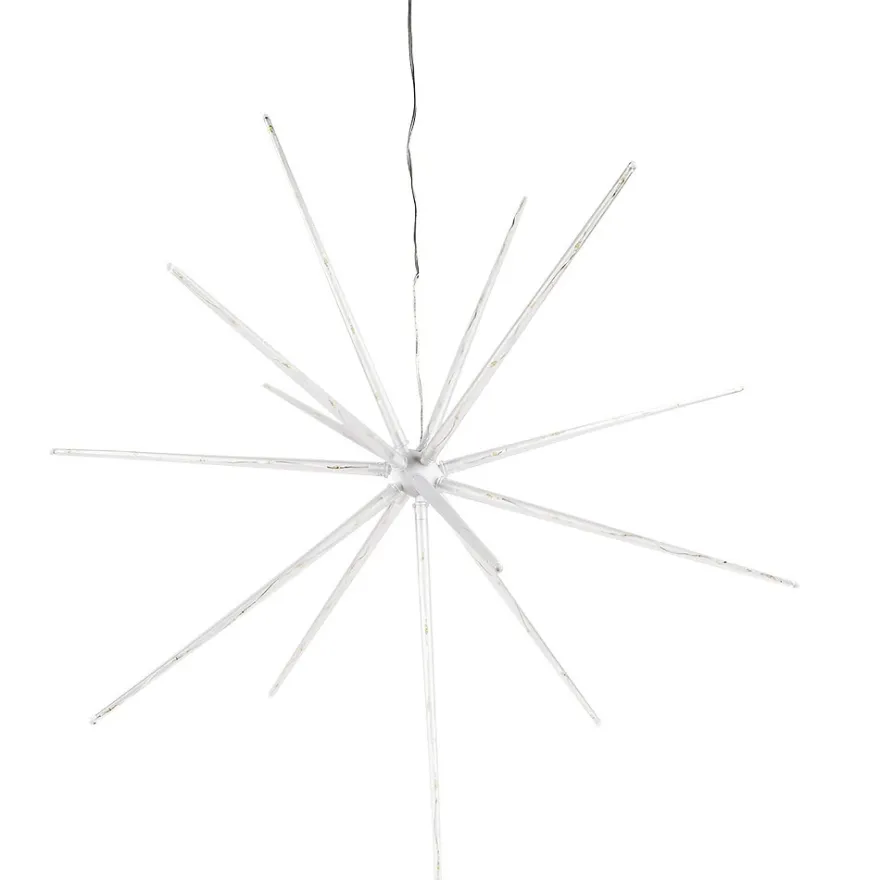 3-D LED-Stern zum Zusammenstecken, Ø50cm, 14 Strahlen mit je 5 LEDs, warmweiß, inkl. Timer