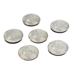 3-D Magnete, silber diamantiert, Ø 2,5cm, 8,5mm hoch, 6 Stück