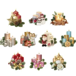 3-D Motive, Adventskerzen, 7,5-9,5cm, 10 Motive