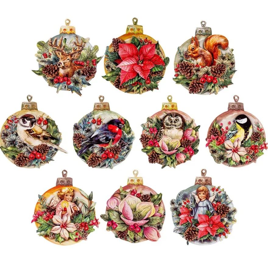 3-D Motive, Baumschmuck, 7-10cm, 10 Motive