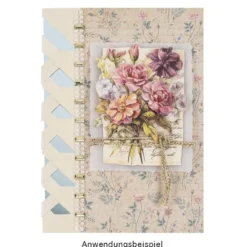 3-D Motive, Blumen auf Naturpapier, 6,5-8,5cm, 10 Motive