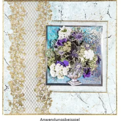 3-D Motive, Blumen-Grüße, Silber-Gravur, 8x8cm, 10 Motive