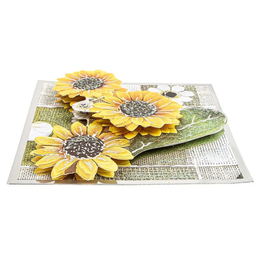 3-D Motive, Blumen-Grüße, Silber-Gravur, 8x8cm, 10 Motive
