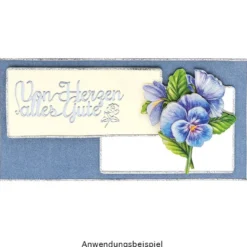 3-D Motive, Blumen in Blau-Violett, 6,5-9,5cm, 10 Motive