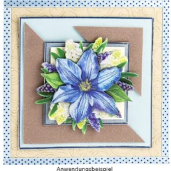 3-D Motive, Blumen in Blau-Violett, 6,5-9,5cm, 10 Motive