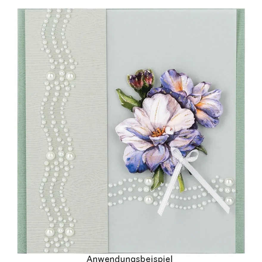 3-D Motive, Blumen in Blau-Violett 3, 5,5-9,5cm, 10 Motive