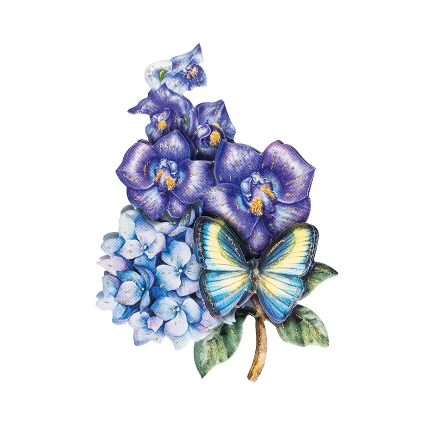3-D Motive, Blumen in Blau-Violett 3, 5,5-9,5cm, 10 Motive