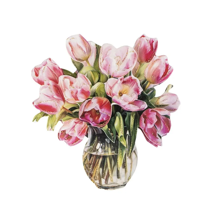 3-D Motive, Blumen in Glasvase, 7-9cm, 10 Motive
