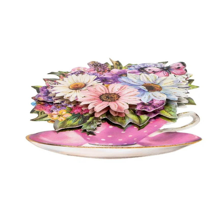 3-D Motive, Blumen in Tassen, 8-10,5cm, 10 Motive