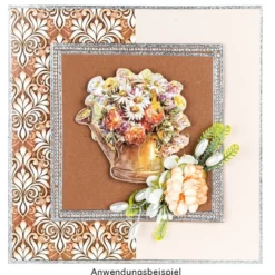 3-D Motive, Blumen in Vase, 9cm x 9cm, 10 Motive