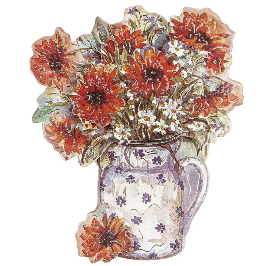 3-D Motive, Blumen in Vase, 9cm x 9cm, 10 Motive