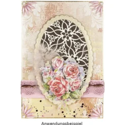 3-D Motive, Blumen in Vase, 9cm x 9cm, 10 Motive