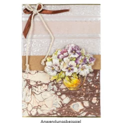 3-D Motive, Blumen in Vase, 9cm x 9cm, 10 Motive