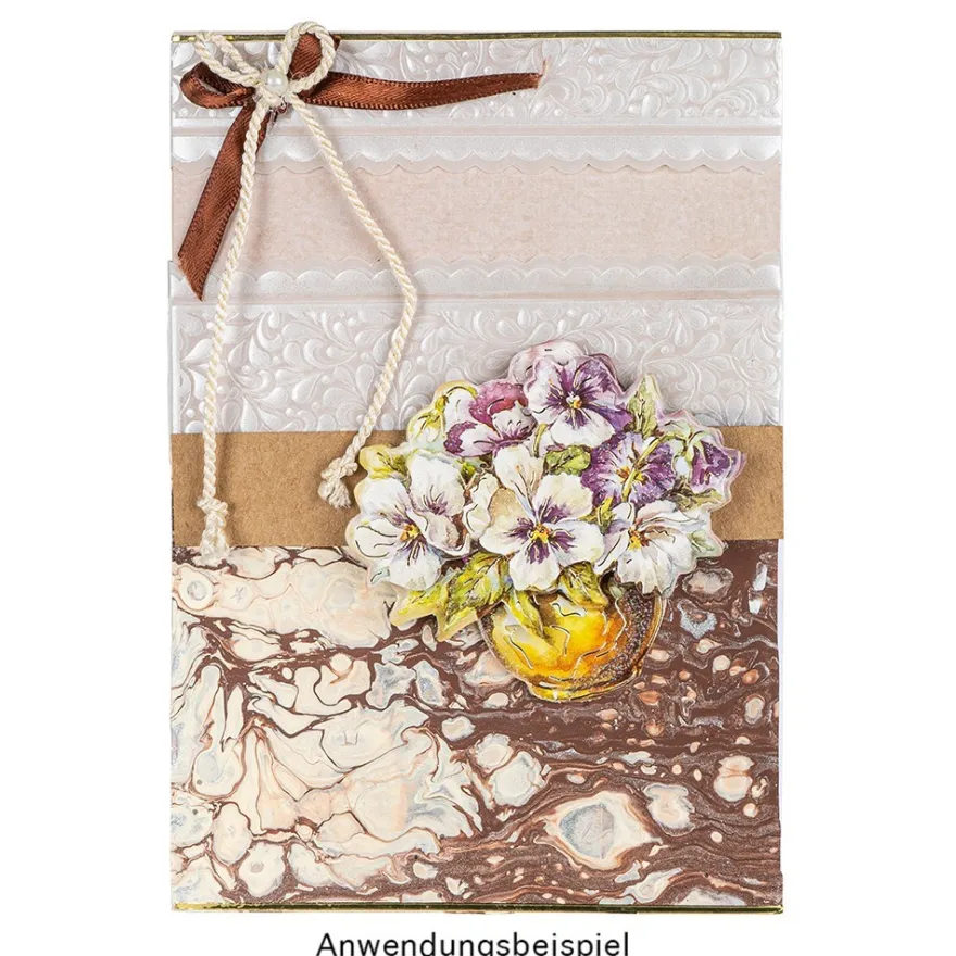 3-D Motive, Blumen in Vase, 9cm x 9cm, 10 Motive