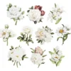 3-D Motive, Blumen in Weiß, 7-11cm, 10 Motive