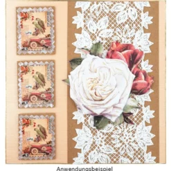3-D Motive, Blumen in Weiß, 7-11cm, 10 Motive