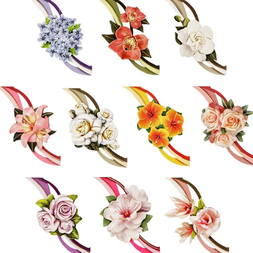3-D Motive, Blumen mit Schwung, 8,5-10,5cm, 10 Motive