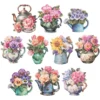 3-D Motive, Blumensträuße mit Kanne, 7-9,5cm, 10 Motive